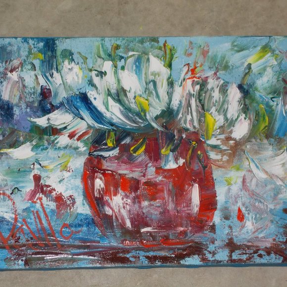 New Original "Robust Floral" oil painting, 10"x14" - Picture 2 of 3